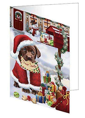 Labrador Dear Santa Letter Christmas Holiday Mailbox Dog Handmade Artwork Assorted Pets Greeting Cards and Note Cards with Envelopes for All Occasions and Holiday Seasons