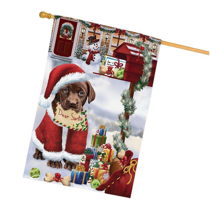 Labrador Dear Santa Letter Christmas Holiday Mailbox Dog House Flag