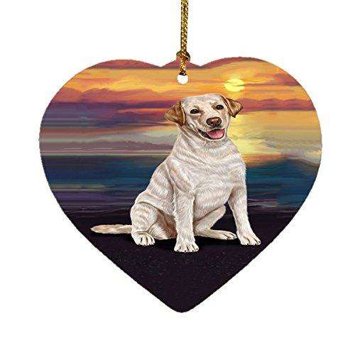 Labrador Dog Heart Christmas Ornament