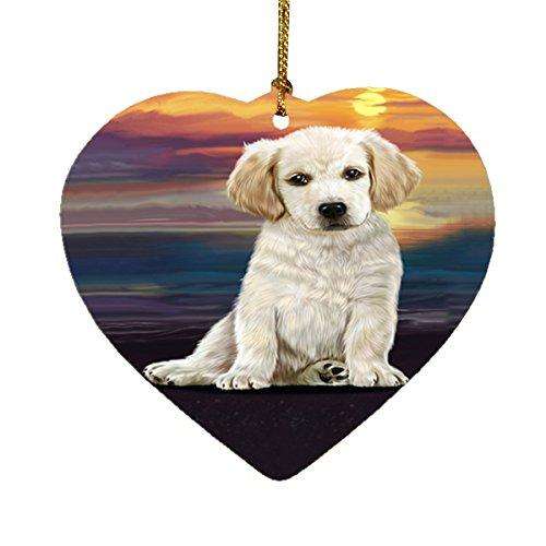 Labrador Dog Heart Christmas Ornament