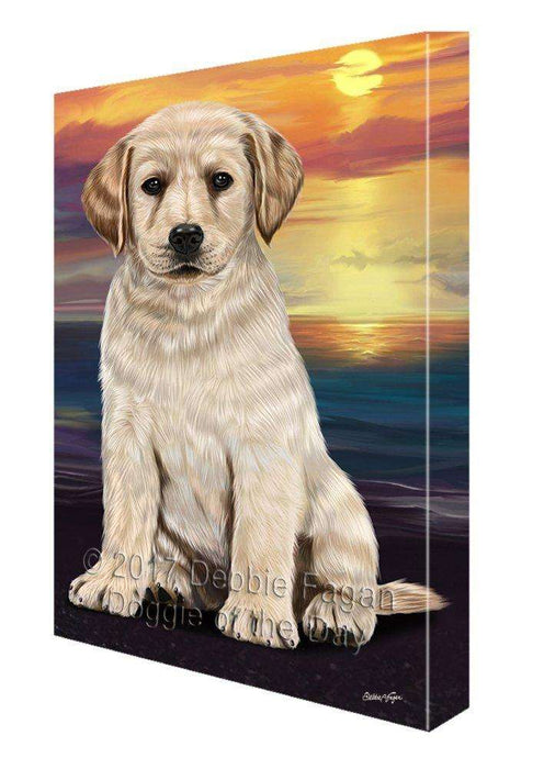 Labrador Dog Painting Printed on Canvas Wall Art Signed