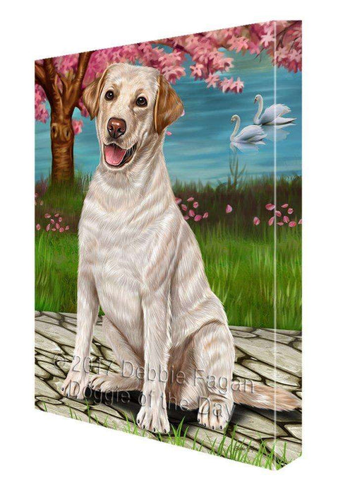 Labrador Dog Painting Printed on Canvas Wall Art Signed