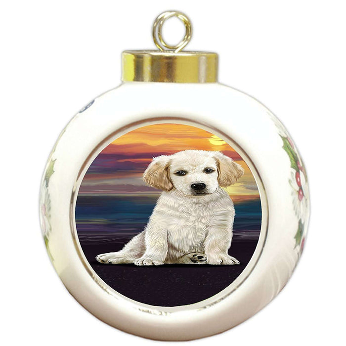 Labrador Dog Round Ball Christmas Ornament