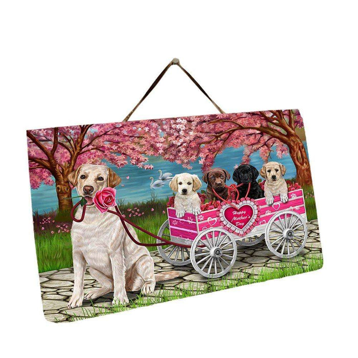 Labrador Dog with Puppies Mother's Day Hanging Slate