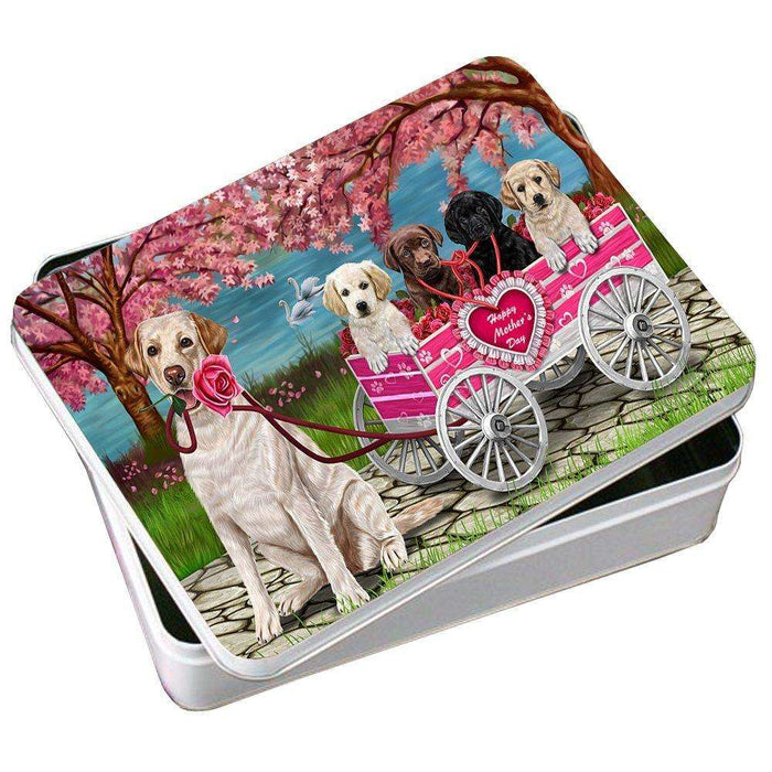 Labrador Dog with Puppies Mother's Day Photo Tin