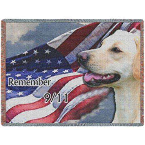 Labrador Retriever Dog 9/11 Woven Throw Blanket 54 x 38
