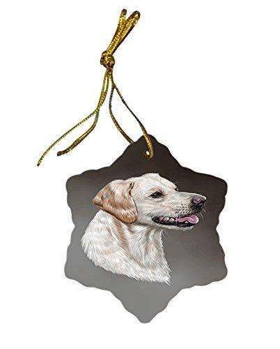 Labrador Retriever Dog Christmas Snowflake Ceramic Ornament
