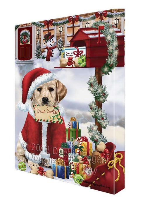 Labrador Retriever Dog Dear Santa Letter Christmas Holiday Mailbox Canvas Print Wall Art Décor CVS103004