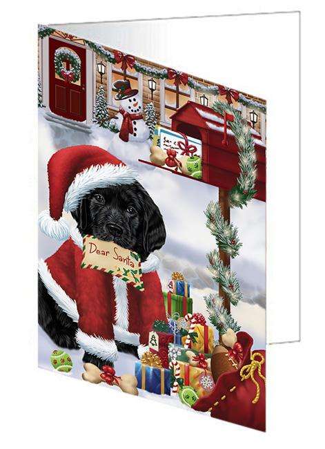 Labrador Retriever Dog Dear Santa Letter Christmas Holiday Mailbox Handmade Artwork Assorted Pets Greeting Cards and Note Cards with Envelopes for All Occasions and Holiday Seasons GCD65750