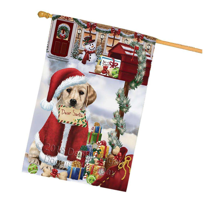 Labrador Retriever Dog Dear Santa Letter Christmas Holiday Mailbox House Flag FLG54104