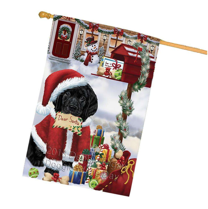 Labrador Retriever Dog Dear Santa Letter Christmas Holiday Mailbox House Flag FLG54105