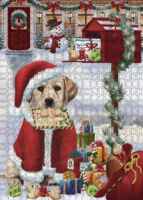 Labrador Retriever Dog Dear Santa Letter Christmas Holiday Mailbox Puzzle with Photo Tin PUZL82780