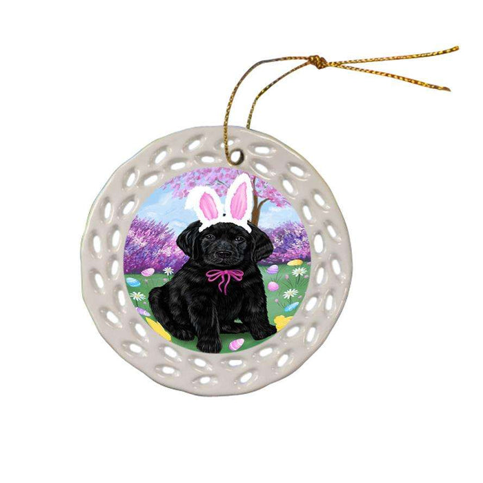 Labrador Retriever Dog Easter Holiday Ceramic Doily Ornament DPOR49171