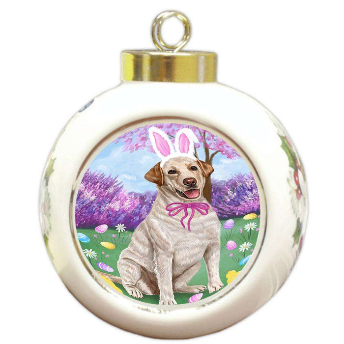 Labrador Retriever Dog Easter Holiday Round Ball Christmas Ornament RBPOR49168