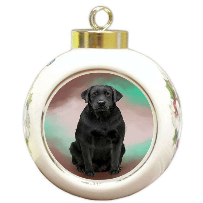Labrador Retriever Dog Round Ball Christmas Ornament RBPOR48322