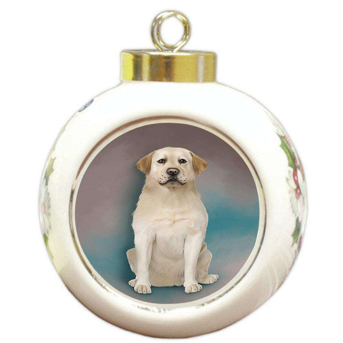 Labrador Retriever Dog Round Ball Christmas Ornament RBPOR48324
