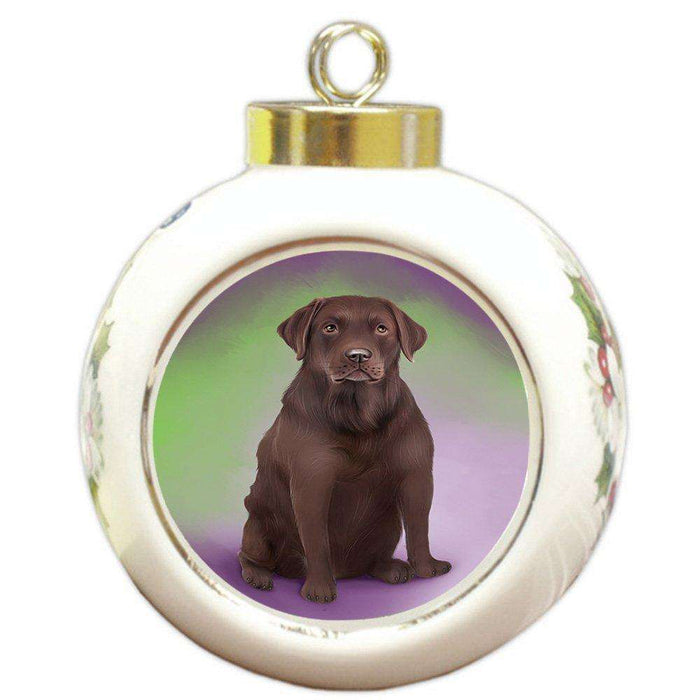 Labrador Retriever Dog Round Ball Christmas Ornament RBPOR48325