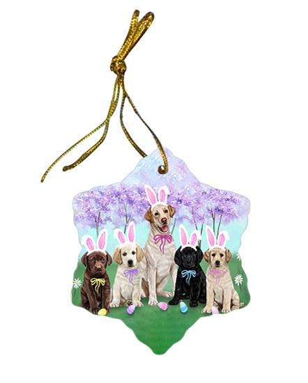 Labrador Retrievers Dog Easter Holiday Star Porcelain Ornament SPOR49161