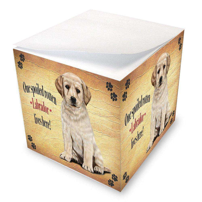 Labrador Yellow Spoiled Rotten Dog Note Cube