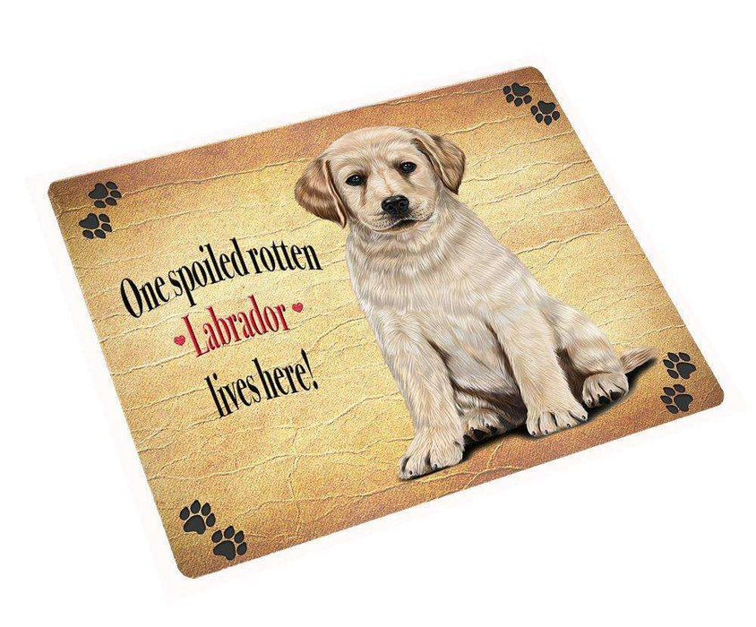 Labrador Yellow Spoiled Rotten Dog Tempered Cutting Board
