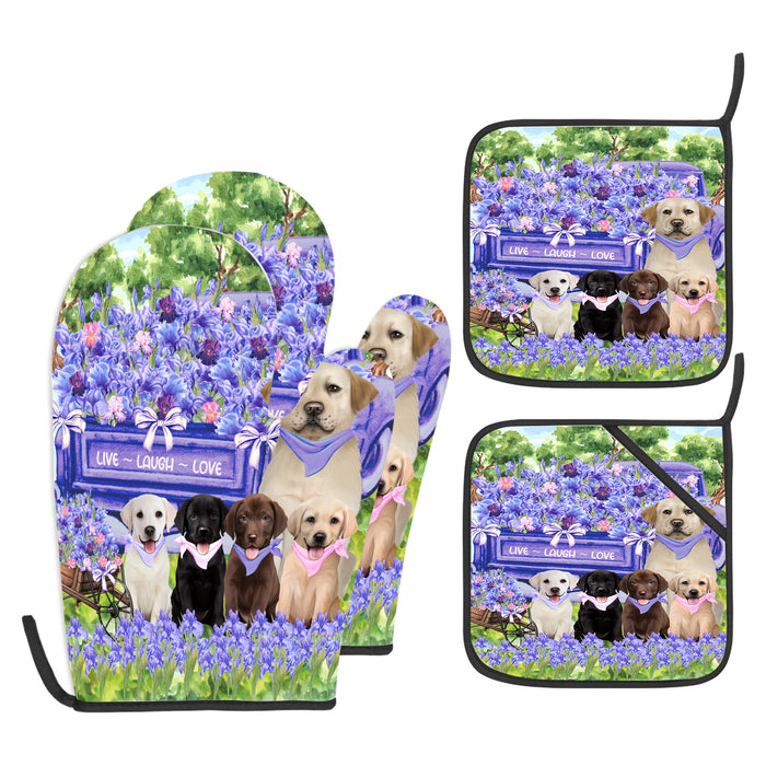 Labrador Retriever Oven Mitts and Pot Holder: Explore a Variety of Designs, Potholders with Kitchen Gloves for Cooking, Custom, Personalized, Gifts for Pet & Dog Lover