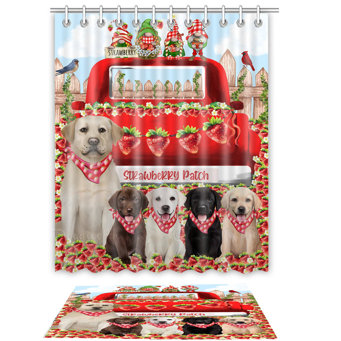 Labrador Retriever Shower Curtain & Bath Mat Set - Explore a Variety of Custom Designs - Personalized Curtains with hooks and Rug for Bathroom Decor - Dog Gift for Pet Lovers