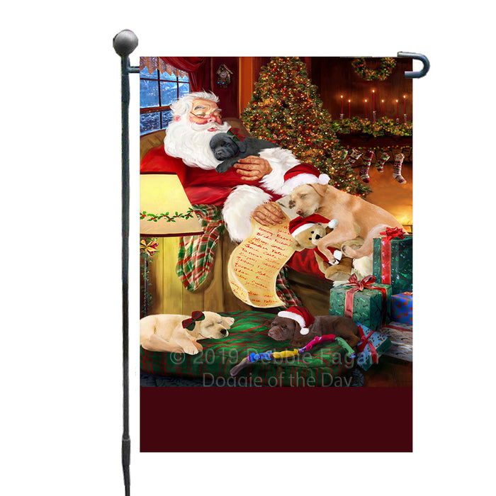 Personalized Labrador Retriever Dogs and Puppies Sleeping with Santa Custom Garden Flags GFLG-DOTD-A62643
