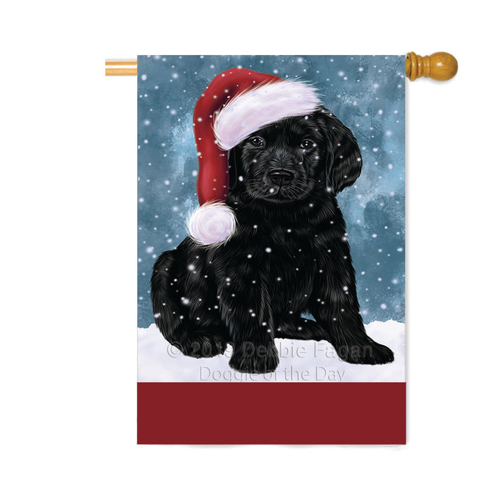 Personalized Let It Snow Happy Holidays Labrador Dog Custom House Flag FLG-DOTD-A62420
