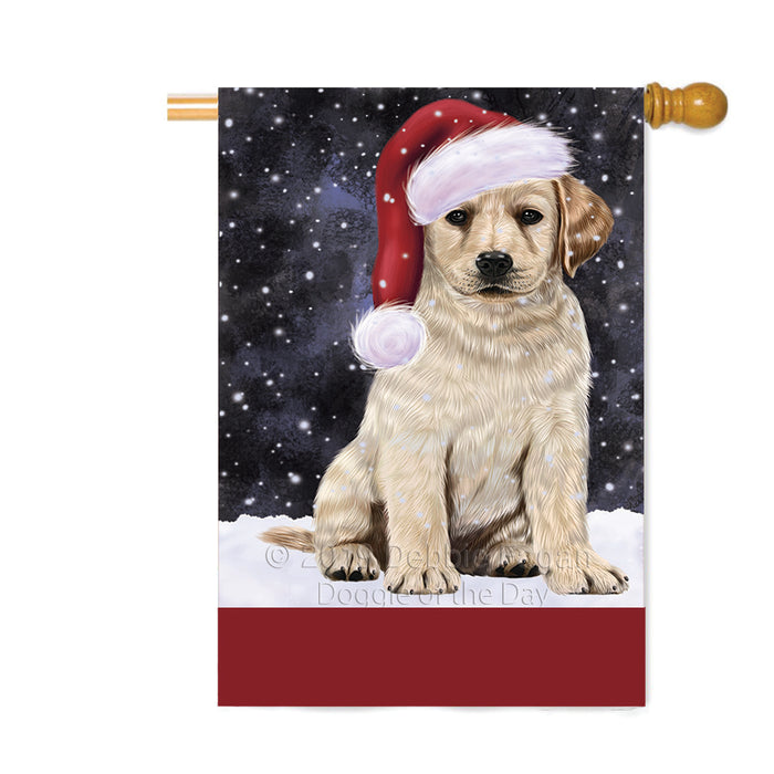 Personalized Let It Snow Happy Holidays Labrador Dog Custom House Flag FLG-DOTD-A62421