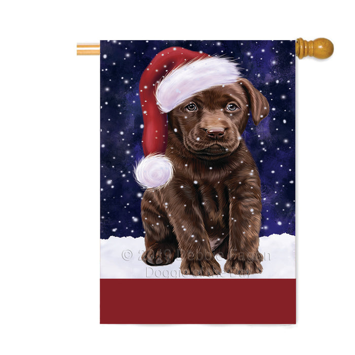 Personalized Let It Snow Happy Holidays Labrador Dog Custom House Flag FLG-DOTD-A62422
