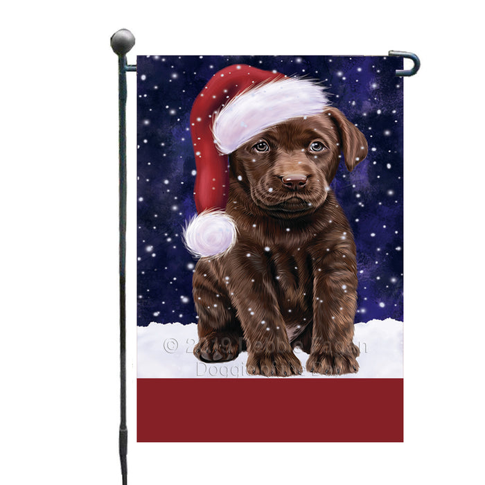 Personalized Let It Snow Happy Holidays Labrador Dog Custom Garden Flags GFLG-DOTD-A62366