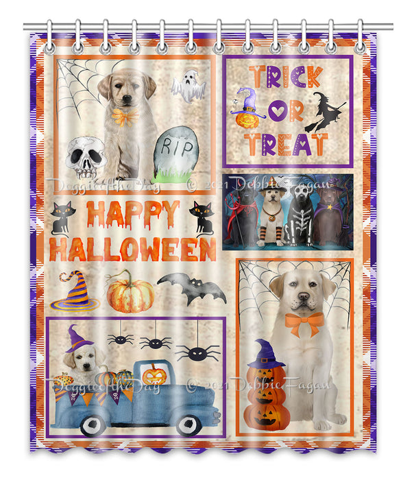Happy Halloween Trick or Treat Labrador Retriever Dogs Shower Curtain Bathroom Accessories Decor Bath Tub Screens
