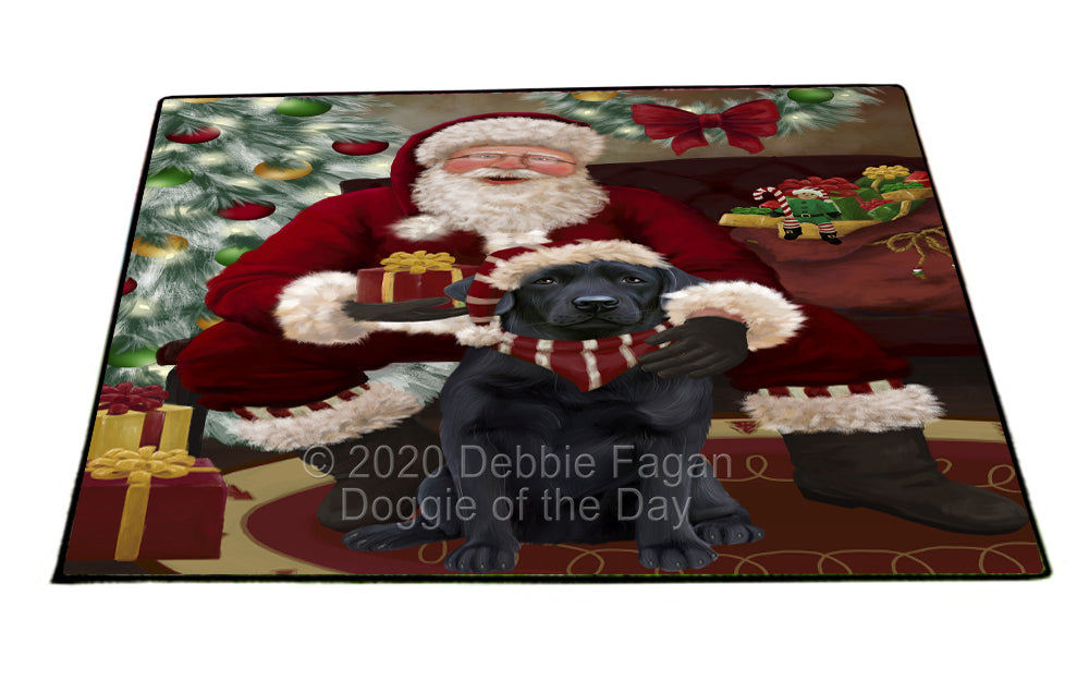 Santa's Christmas Surprise Labrador Dog Indoor/Outdoor Welcome Floormat - Premium Quality Washable Anti-Slip Doormat Rug FLMS57481