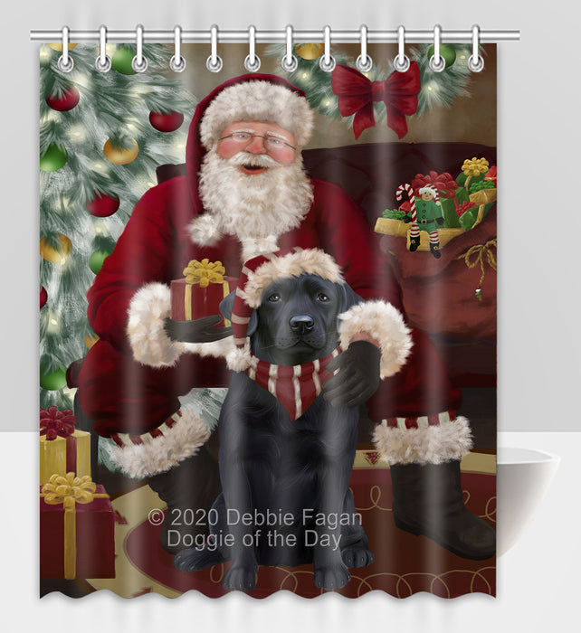 Santa's Christmas Surprise Labrador Dog Shower Curtain Bathroom Accessories Decor Bath Tub Screens SC246