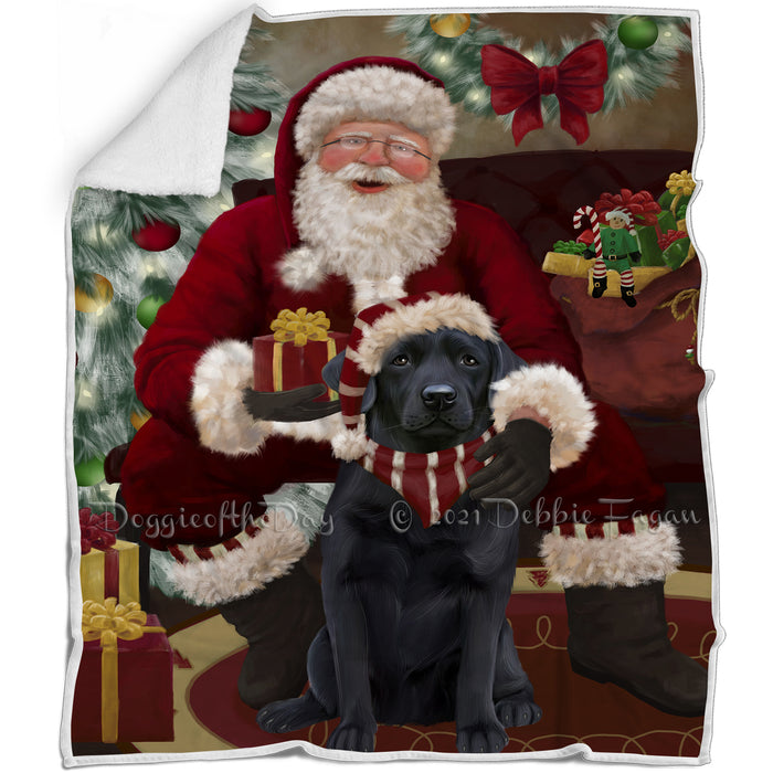 Santa's Christmas Surprise Labrador Dog Blanket BLNKT142268