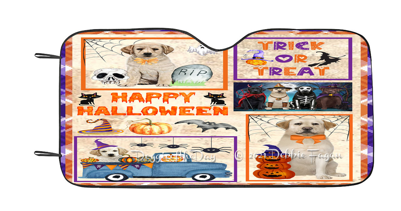 Happy Halloween Trick or Treat Labrador Retriever Dogs Car Sun Shade Cover Curtain