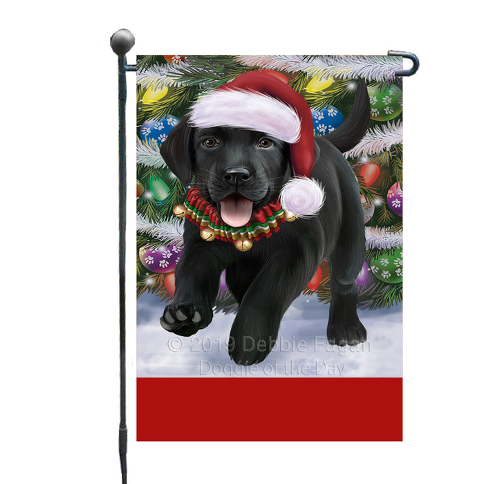 Personalized Trotting in the Snow Labrador Retriever Dog Custom Garden Flags GFLG-DOTD-A60748