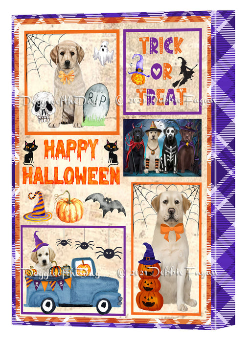 Happy Halloween Trick or Treat Labrador Retriever Dogs Canvas Wall Art Decor - Premium Quality Canvas Wall Art for Living Room Bedroom Home Office Decor Ready to Hang CVS150623