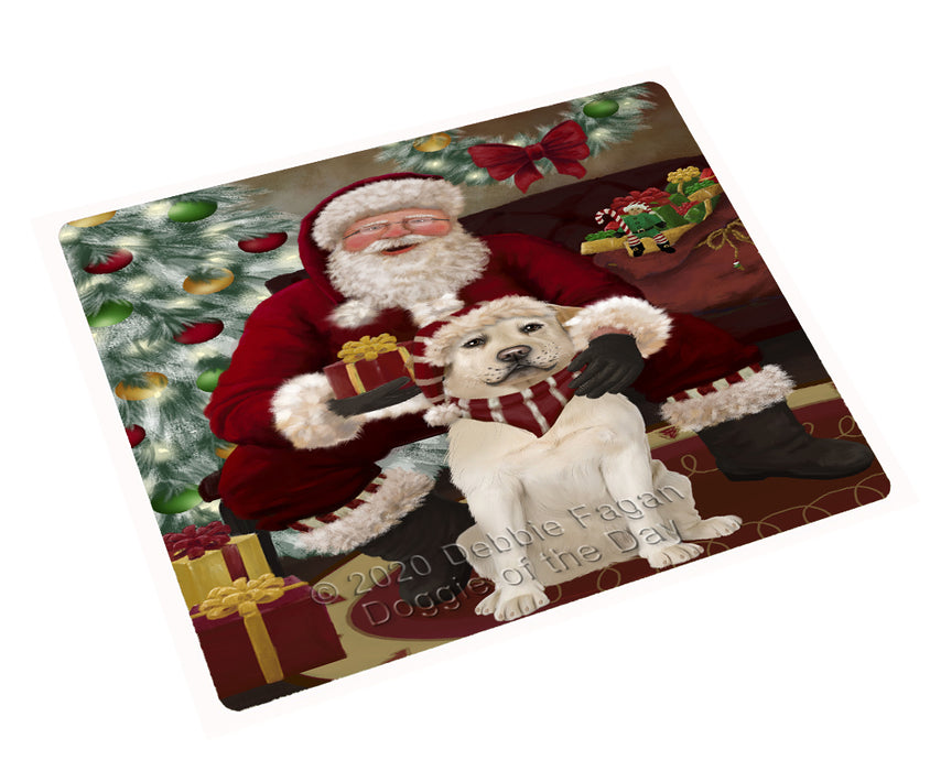Santa's Christmas Surprise Labrador Dog Cutting Board - Easy Grip Non-Slip Dishwasher Safe Chopping Board Vegetables C78664