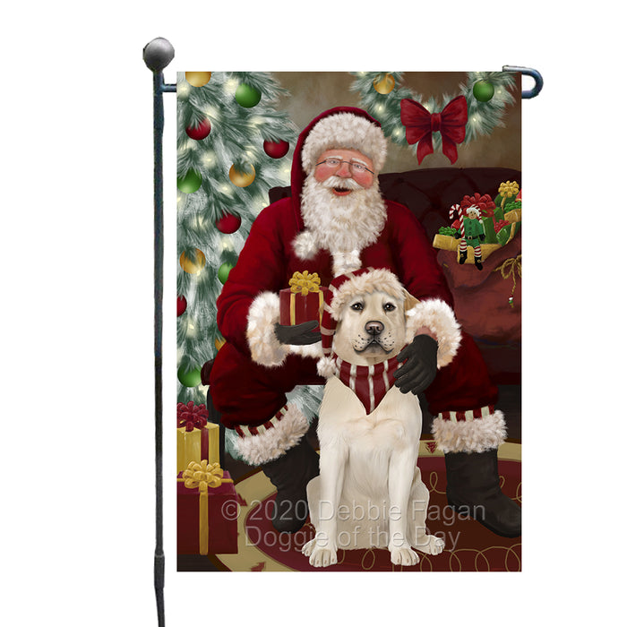 Santa's Christmas Surprise Labrador Dog Garden Flag GFLG66753