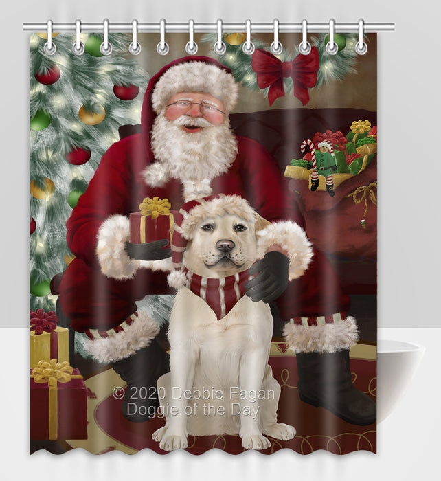 Santa's Christmas Surprise Labrador Dog Shower Curtain Bathroom Accessories Decor Bath Tub Screens SC247