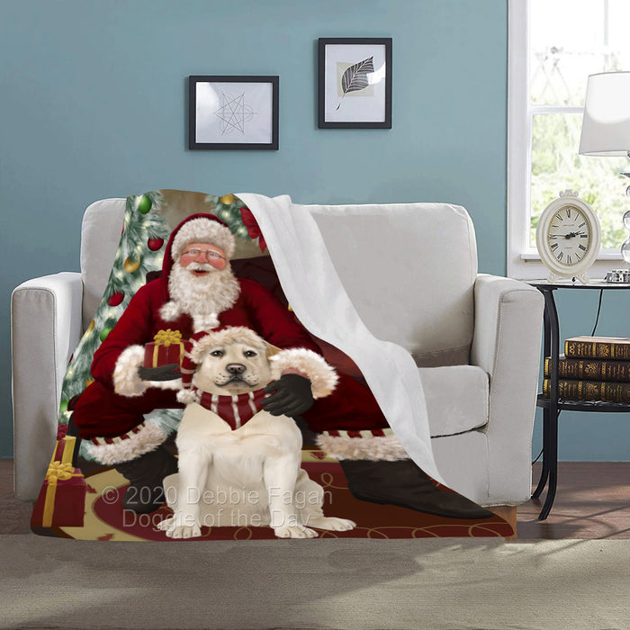 Santa's Christmas Surprise Labrador Dog Blanket BLNKT142273