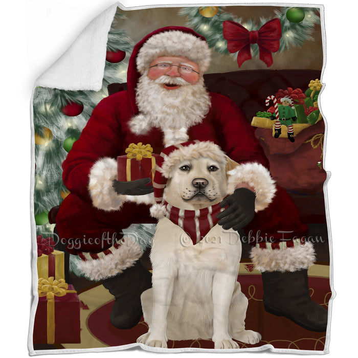 Santa's Christmas Surprise Labrador Dog Blanket BLNKT142273