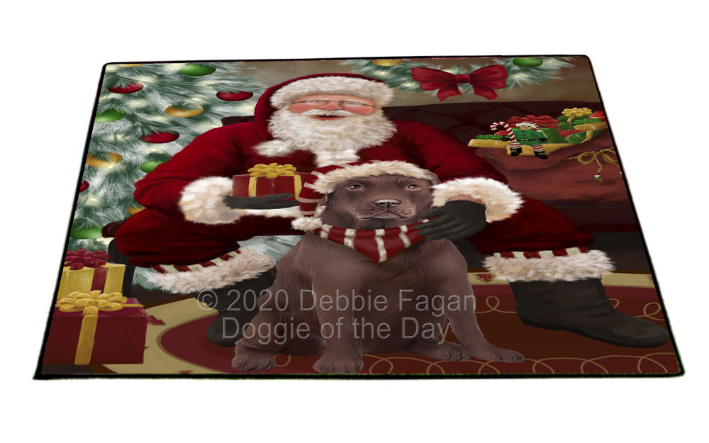 Santa's Christmas Surprise Labrador Dog Indoor/Outdoor Welcome Floormat - Premium Quality Washable Anti-Slip Doormat Rug FLMS57487