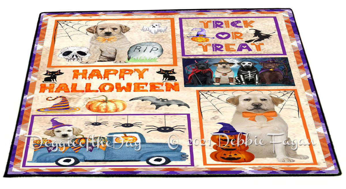 Happy Halloween Trick or Treat Labrador Retriever Dogs Indoor/Outdoor Welcome Floormat - Premium Quality Washable Anti-Slip Doormat Rug FLMS58132