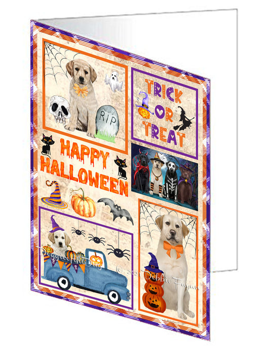 Happy Halloween Trick or Treat Labrador Retriever Dogs Handmade Artwork Assorted Pets Greeting Cards and Note Cards with Envelopes for All Occasions and Holiday Seasons GCD76535
