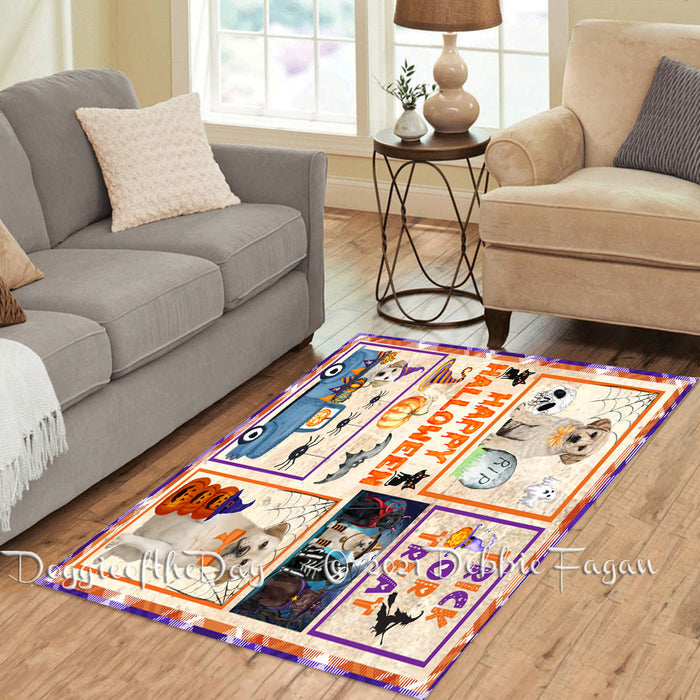 Happy Halloween Trick or Treat Labrador Retriever Dogs Polyester Living Room Carpet Area Rug ARUG65746