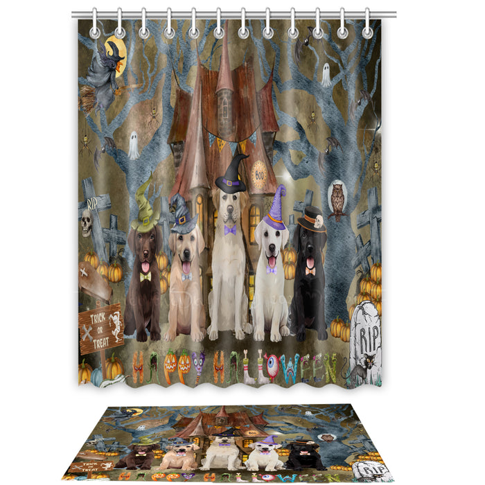 Labrador Retriever Shower Curtain with Bath Mat Combo: Curtains with hooks and Rug Set Bathroom Decor, Custom, Explore a Variety of Designs, Personalized, Pet Gift for Dog Lovers