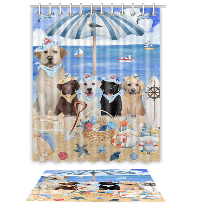 Labrador Retriever Shower Curtain with Bath Mat Set: Explore a Variety of Designs, Personalized, Custom, Curtains and Rug Bathroom Decor, Dog and Pet Lovers Gift