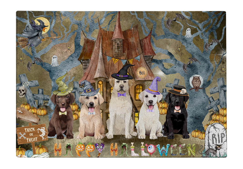 Labrador Retriever Cutting Board: Explore a Variety of Designs, Personalized, Custom, Kitchen Tempered Glass Scratch and Stain Resistant, Halloween Gift for Pet and Dog Lovers